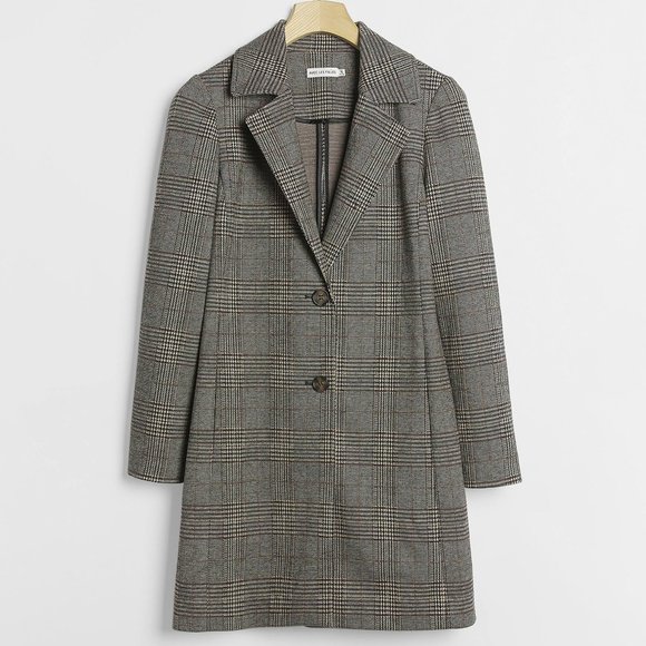 Anthropologie Gray Plaid Blazer - Picture 1 of 7